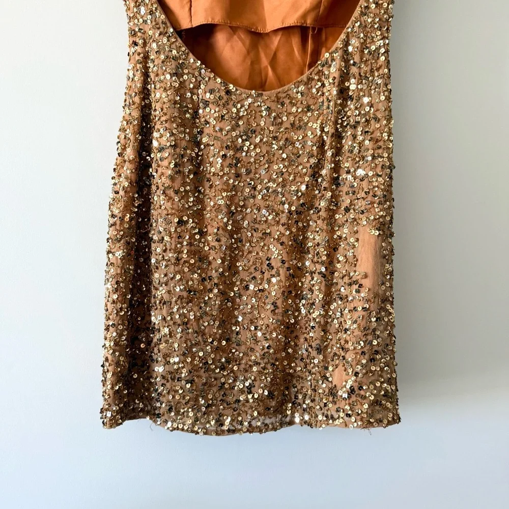 Scala 100% silk beaded‎ sequin cocktail dress 10